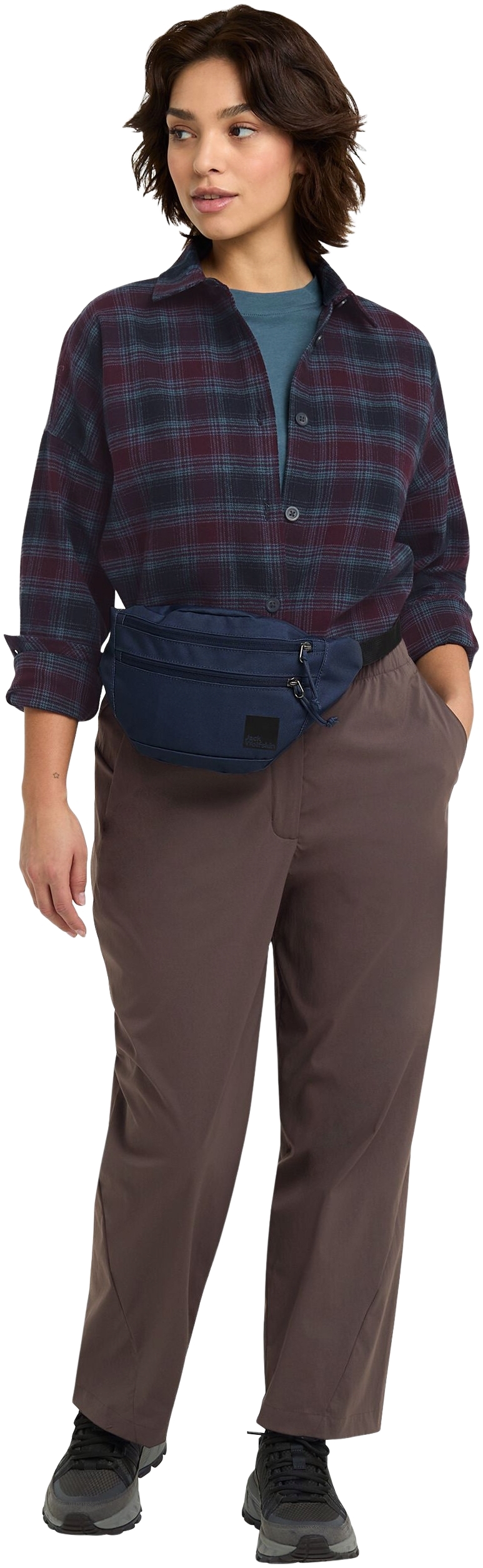 Сорочка жіноча Jack Wolfskin Baja Flannel Shirt W A65077_T0003 L сливова/синяфото