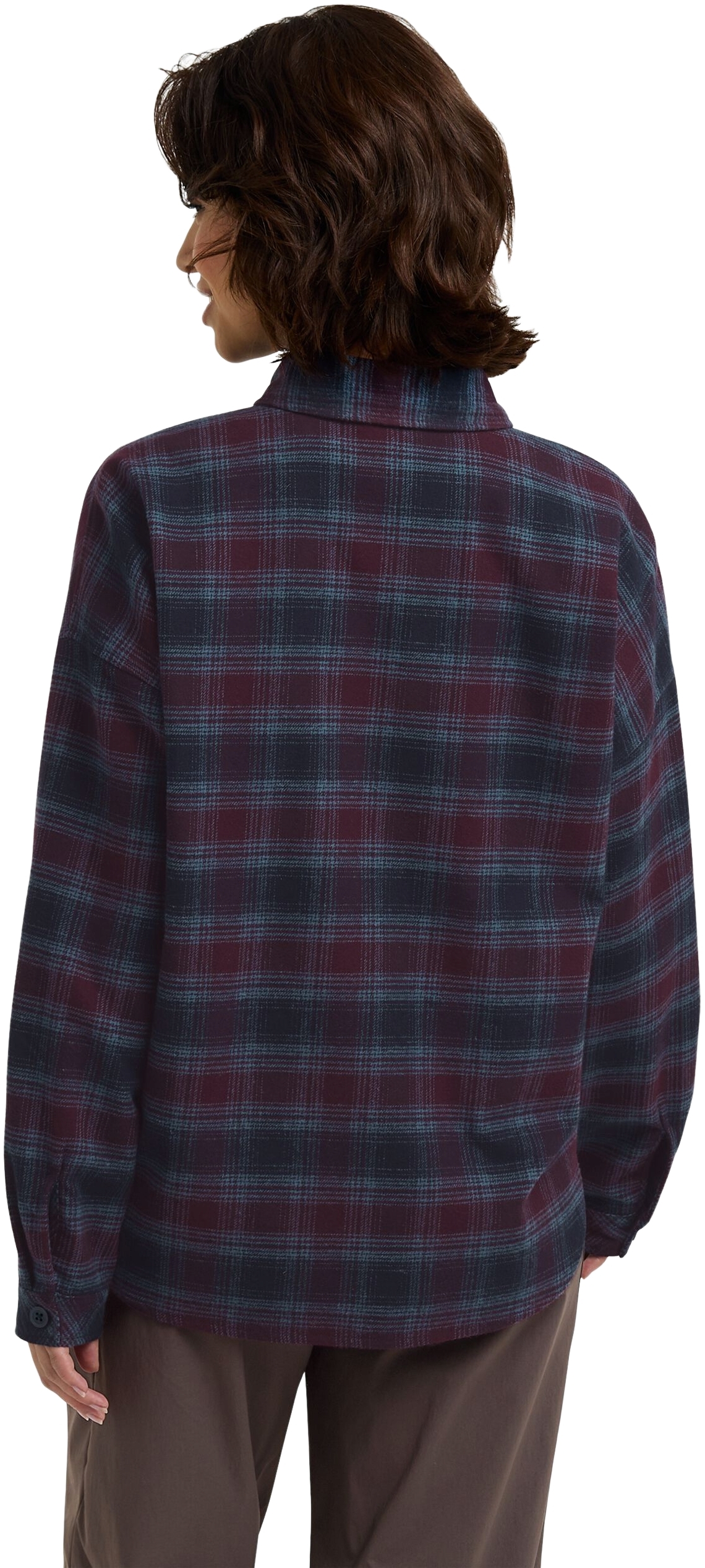 Сорочка жіноча Jack Wolfskin Baja Flannel Shirt W A65077_T0003 L сливова/синяфото