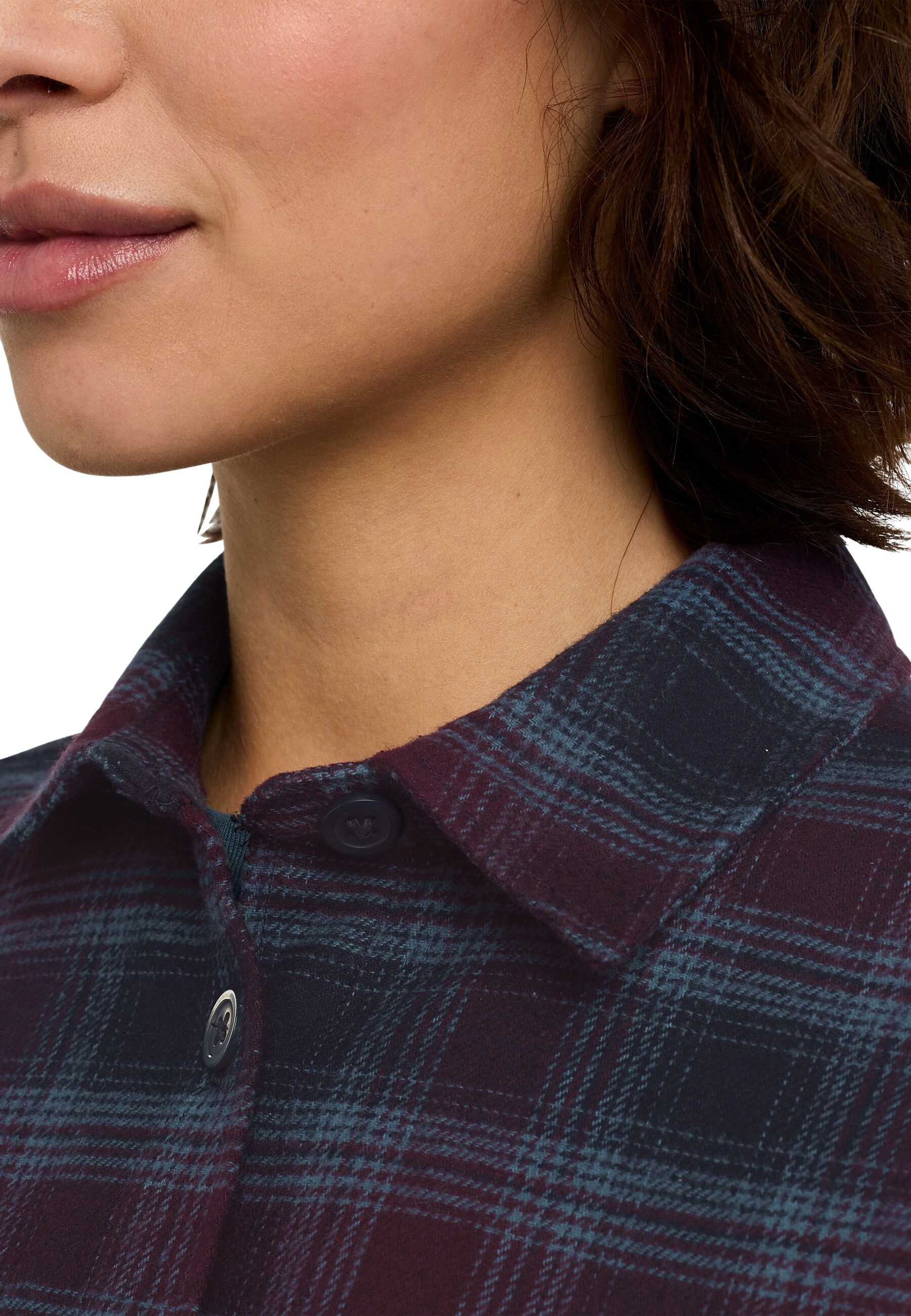 Сорочка жіноча Jack Wolfskin Baja Flannel Shirt W A65077_T0003 L сливова/синяфото