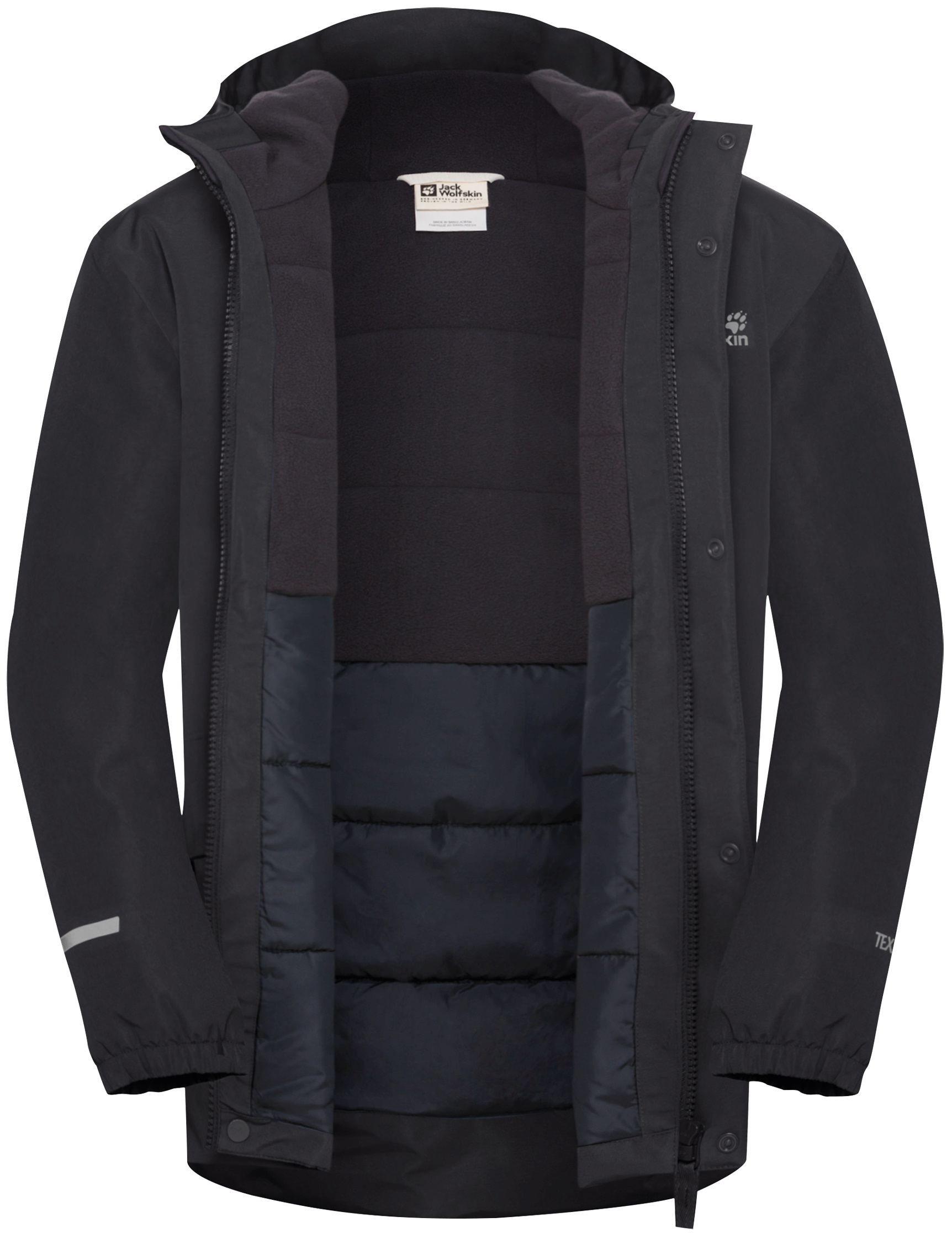 Парка демисезонная детская Jack Wolfskin Canvey Jkt Kids A65314_6000 176 черная фото 8