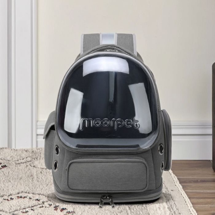 Рюкзак-переноска для тварин Lapka (LPK-02) сірийфото3