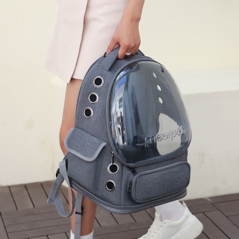 Рюкзак-переноска для тварин Lapka (LPK-02) сірийфото5