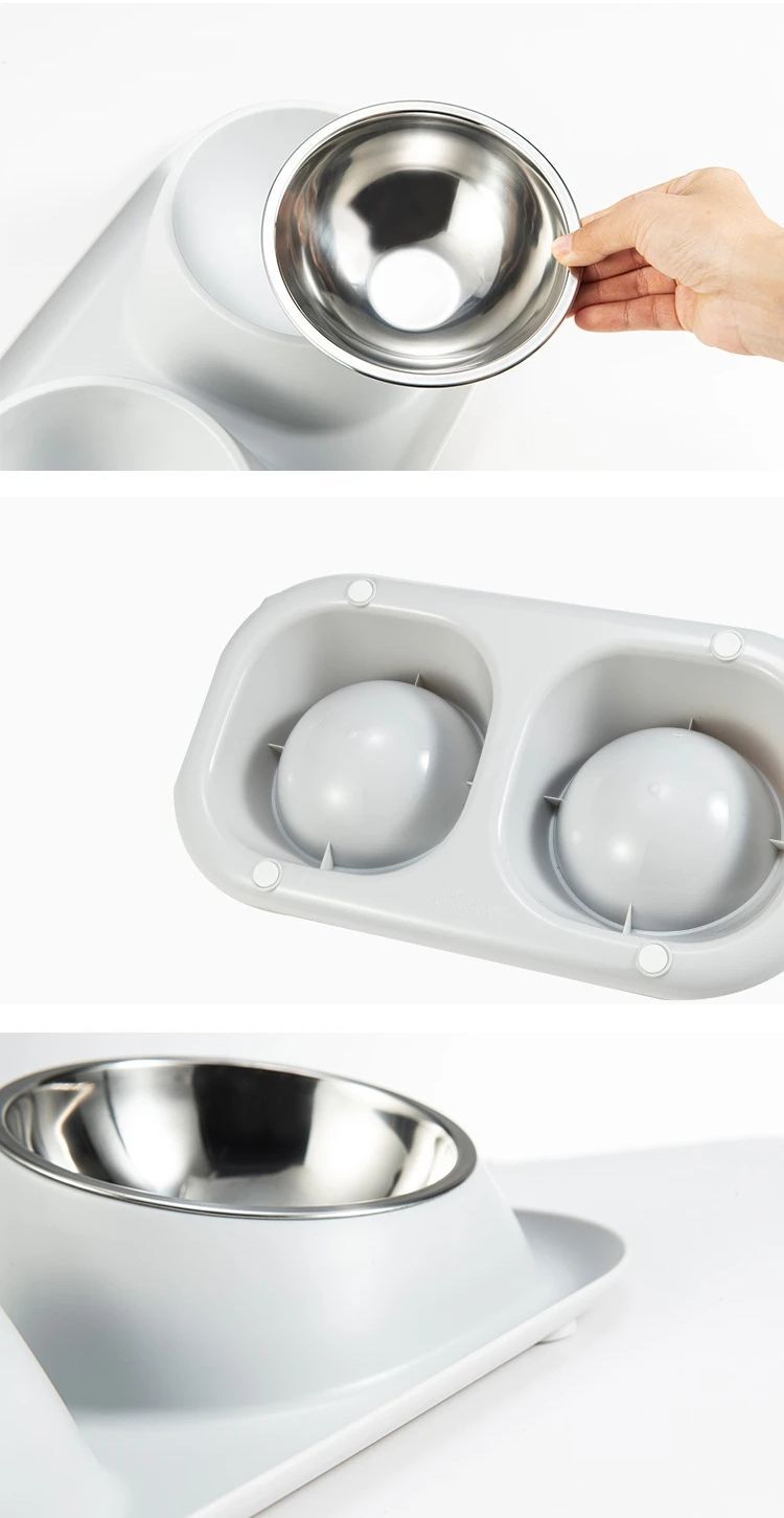 Годівниця подвійна з металевими мисками Lapka (LPK-25) сірафото2