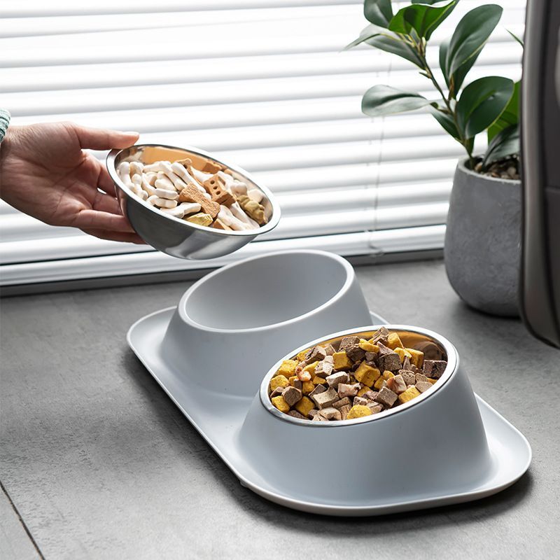 Годівниця подвійна з металевими мисками Lapka (LPK-25) сірафото6