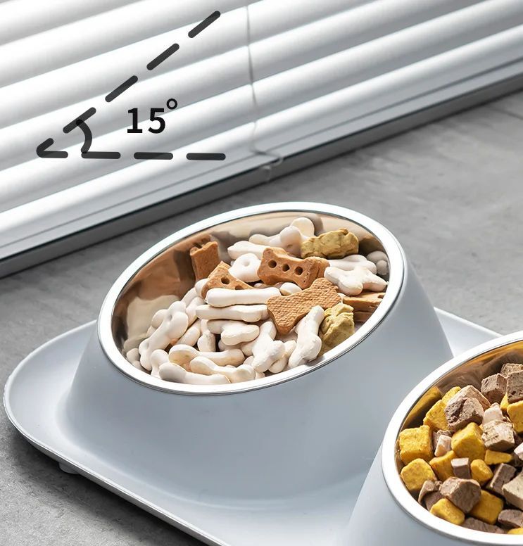 Годівниця подвійна з металевими мисками Lapka (LPK-25) сірафото5