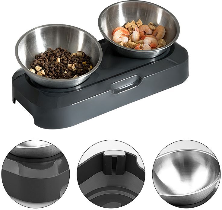 Годівниця подвійна з металевими мисками Lapka (LPK-27)фото3