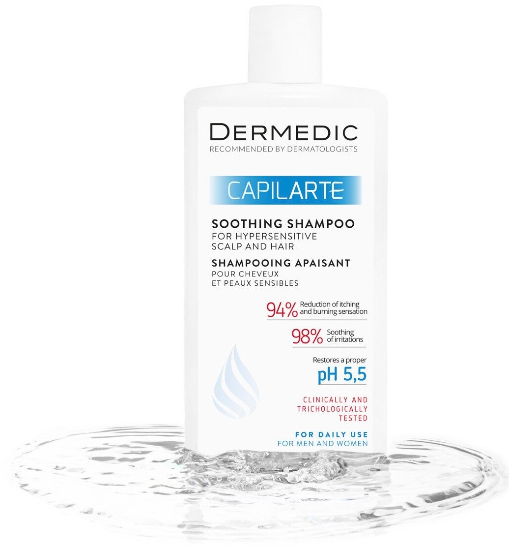 Шампунь заспокійливий Dermedic Capilarte для гіперчутливої шкіри голови та волосся 300 млфото3