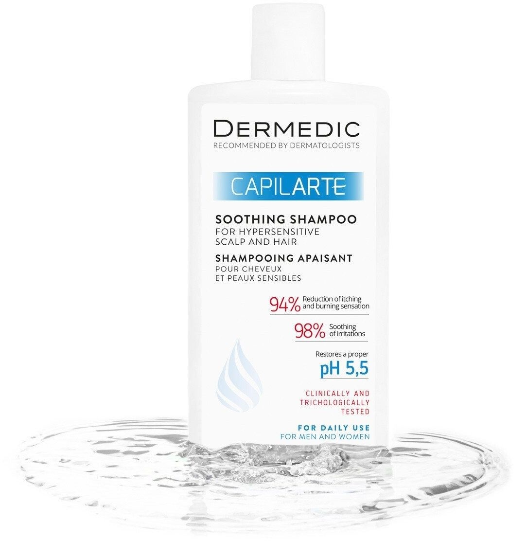 Шампунь успокаивающий Dermedic Capilarte для гиперчувствительной кожи головы и волос 300 мл фото 