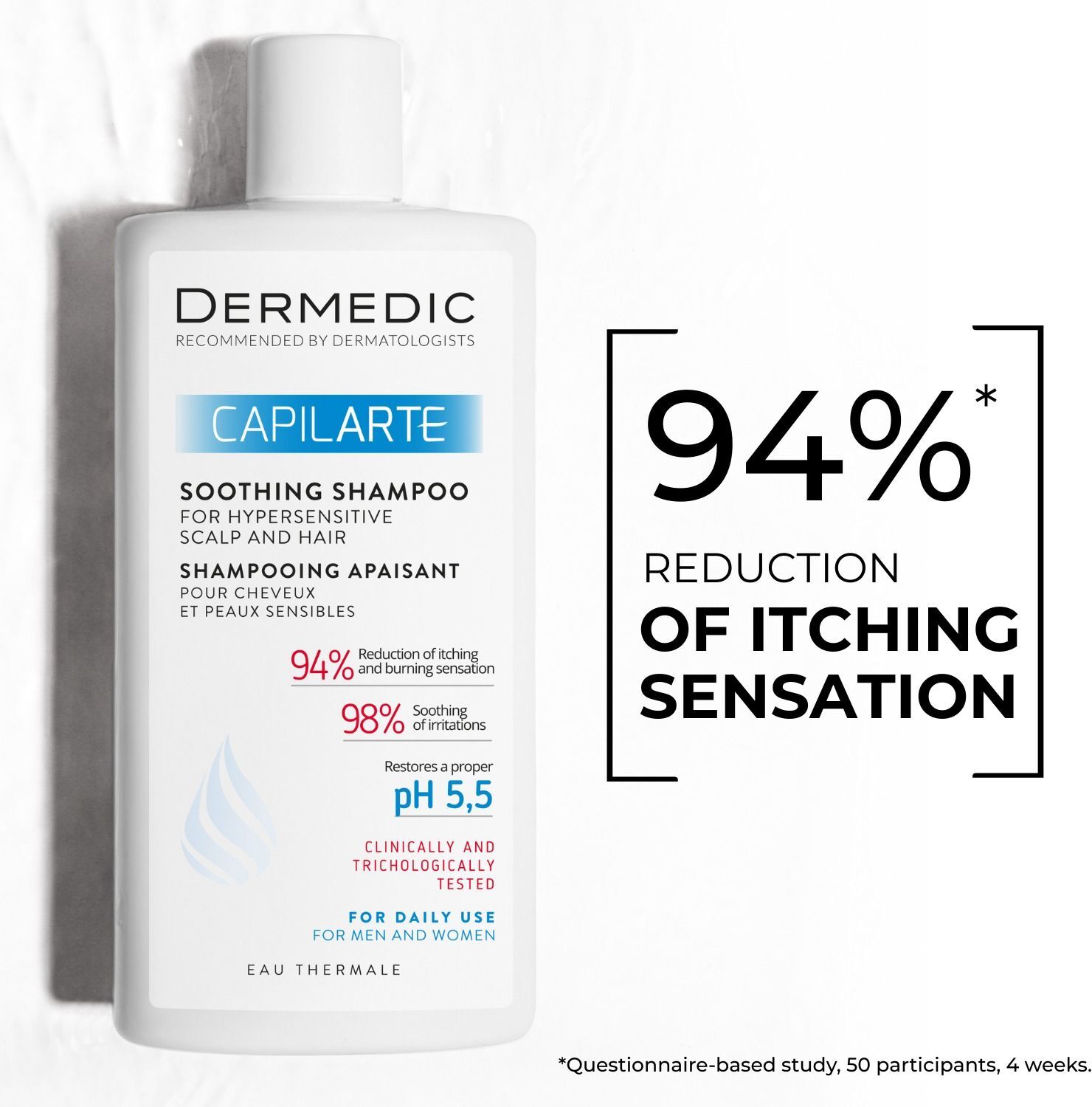 Шампунь успокаивающий Dermedic Capilarte для гиперчувствительной кожи головы и волос 300 мл фото 