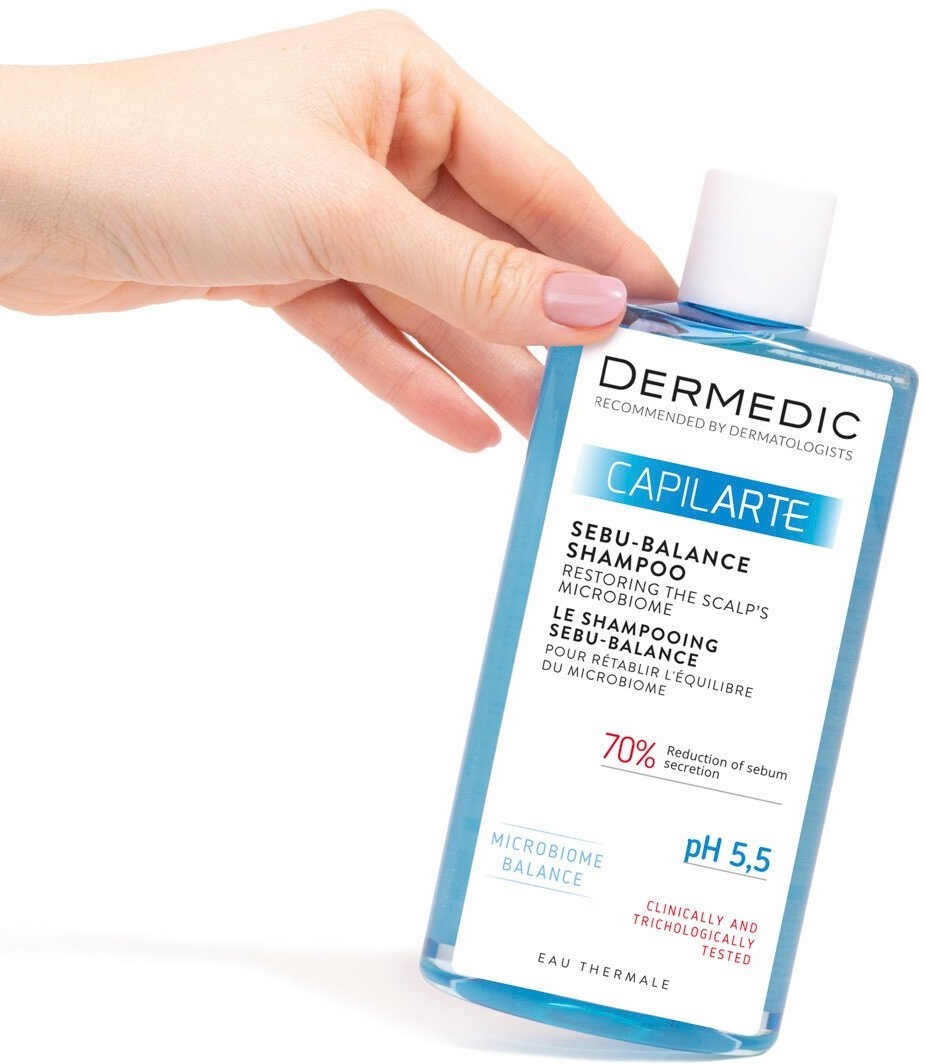 Шампунь для жирного волосся Dermedic Capilarte відновлює мікробіом шкіри голови 300 млфото2
