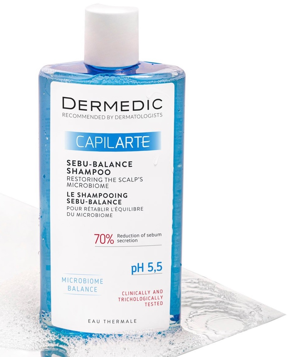 Шампунь для жирного волосся Dermedic Capilarte відновлює мікробіом шкіри голови 300 млфото4