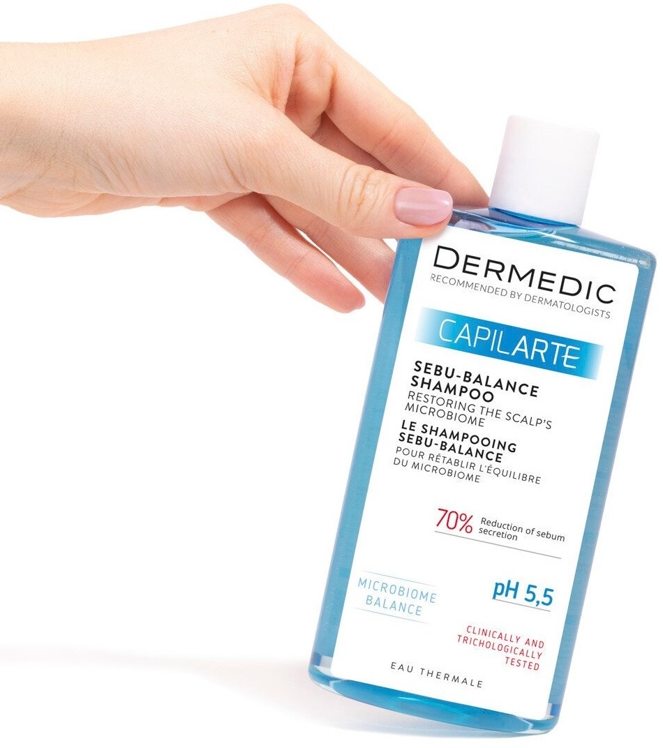 Шампунь для жирных волос Dermedic Capilarte восстанавливает микробиом кожи головы 300 мл фото 4
