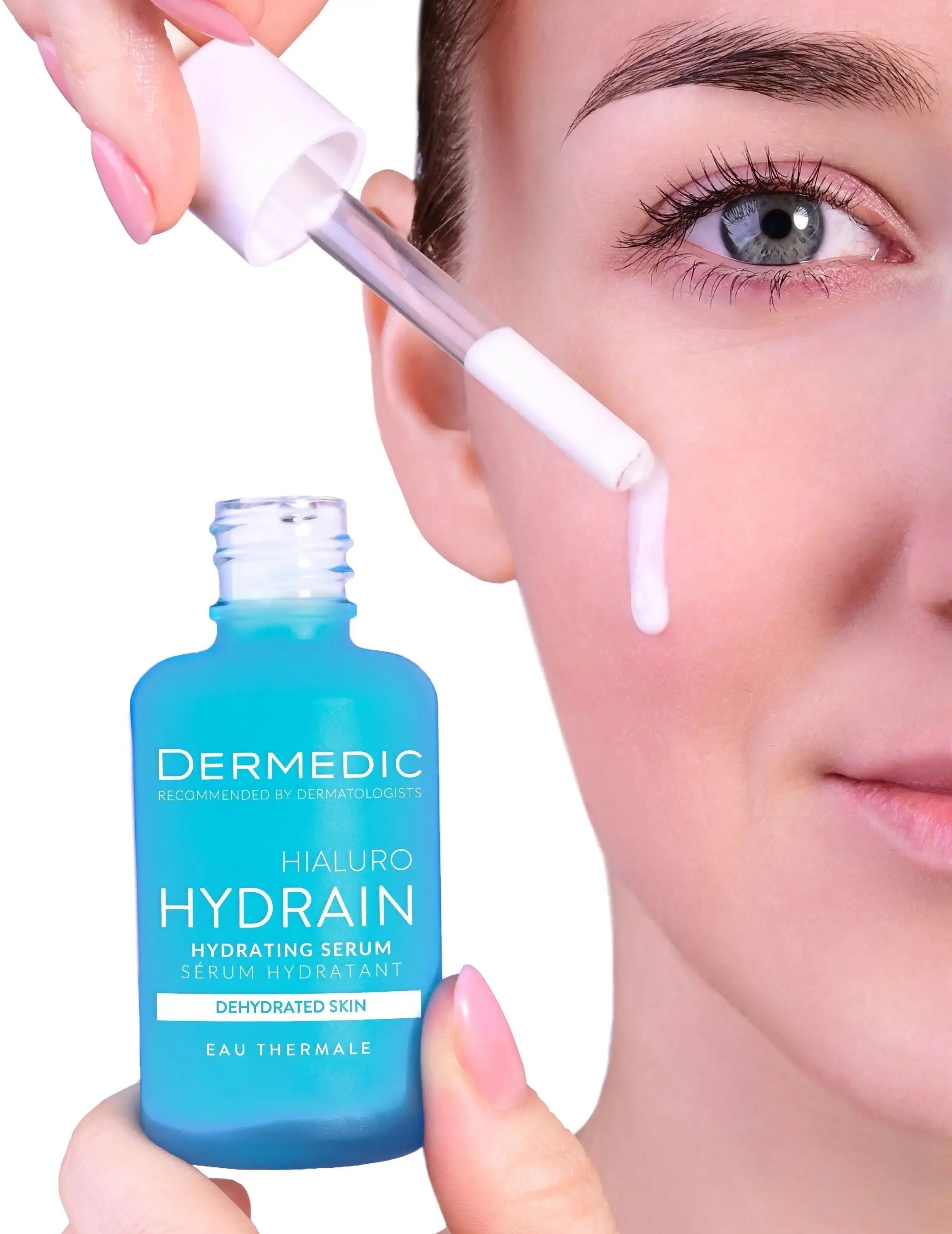 Увлажняющая сыворотка Dermedic Hydrain 3 Hialuro для лица, шеи и зоны декольте 30 мл фото 