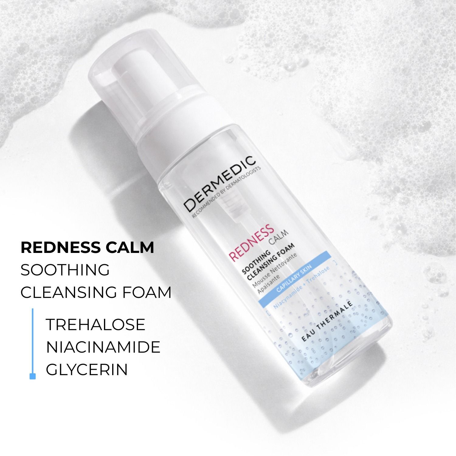 Пінка заспокійлива Dermedic Redness Calm для вмивання 170 млфото3