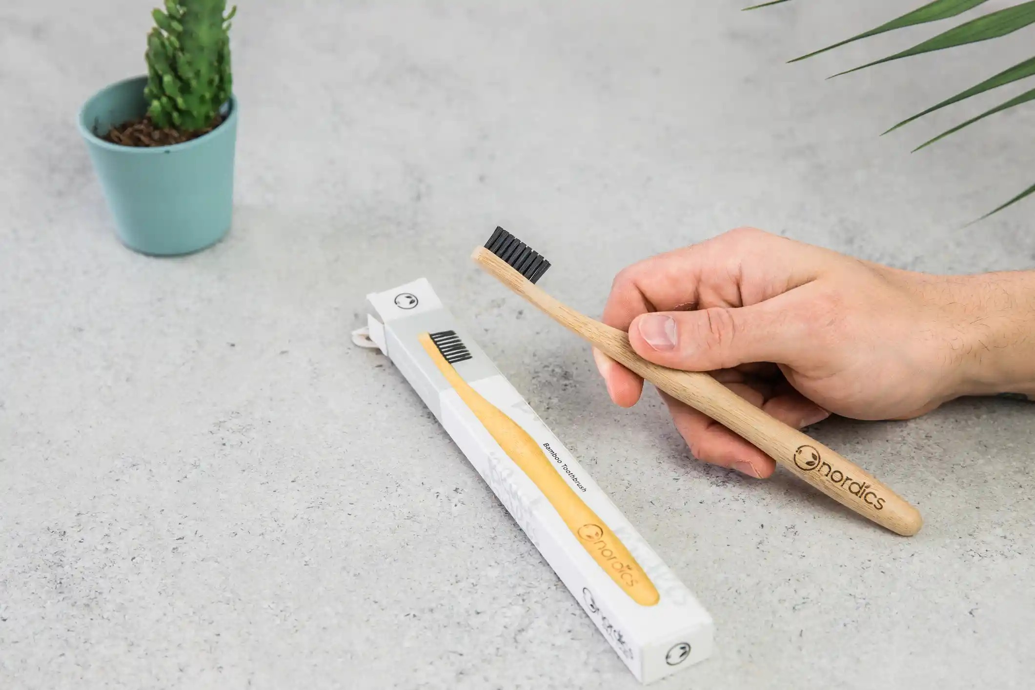 Зубная щетка экологичная Nordics из бамбука Moso черная фото 2