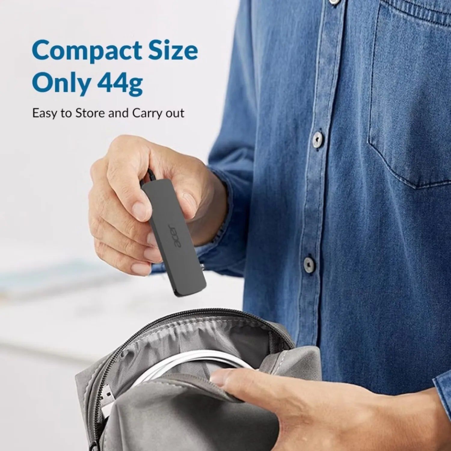 USB хаб Acer USB-С to 3xUSB-A3.0/HDMI/USB-C, 0.15m, Gray (HP.DSCAB.021) фото 7