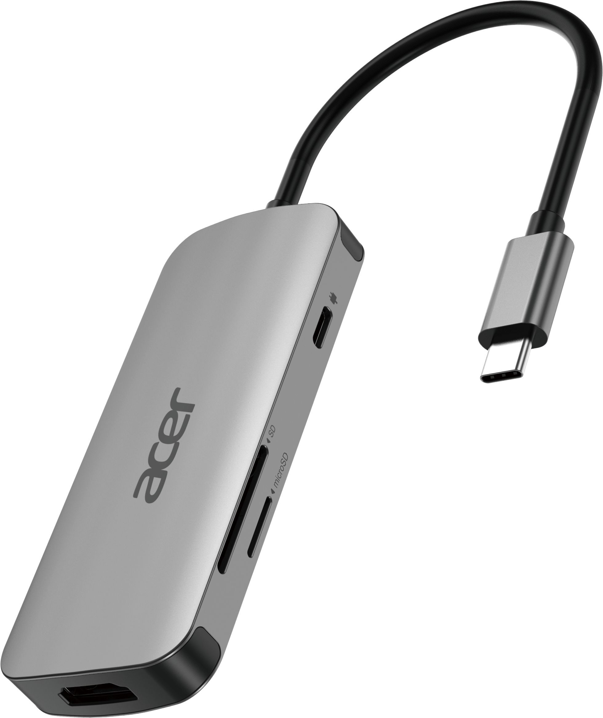 USB хаб Acer 7 in 1 USB-С to 3xUSB-A3.2/HDMI/USB-C/PD/SD, 0.15m, Gray (HP.DSCAB.018) фото 2