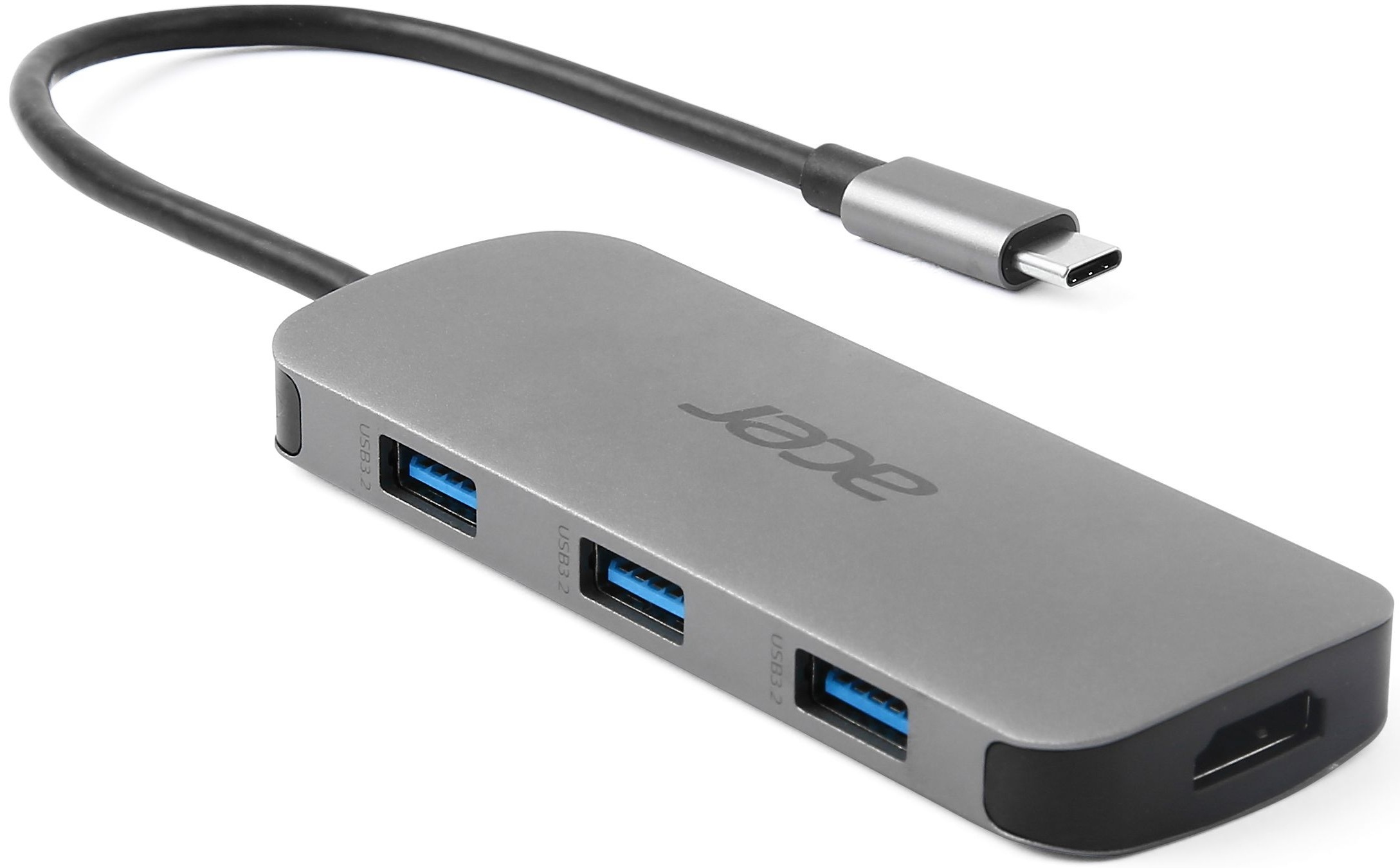 USB хаб Acer 7 in 1 USB-С to 3xUSB-A3.2/HDMI/USB-C/PD/SD, 0.15m, Gray (HP.DSCAB.018) фото 3