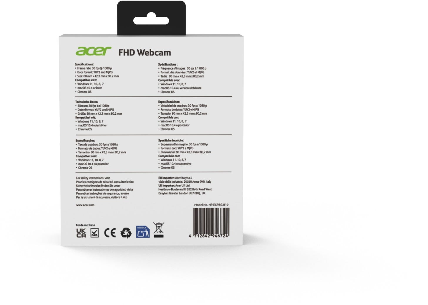 Веб-камера Acer FHD Webcam Black (HP.EXPBG.019)фото10