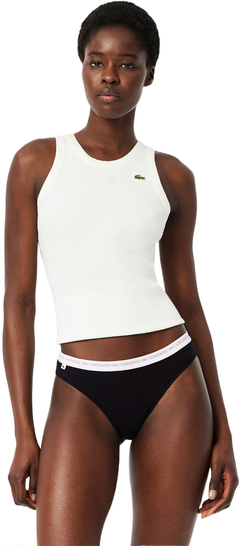 Труси-сліпи жіночі Lacoste 8F1338031 L 3 шт. чорний-антрацитфото2