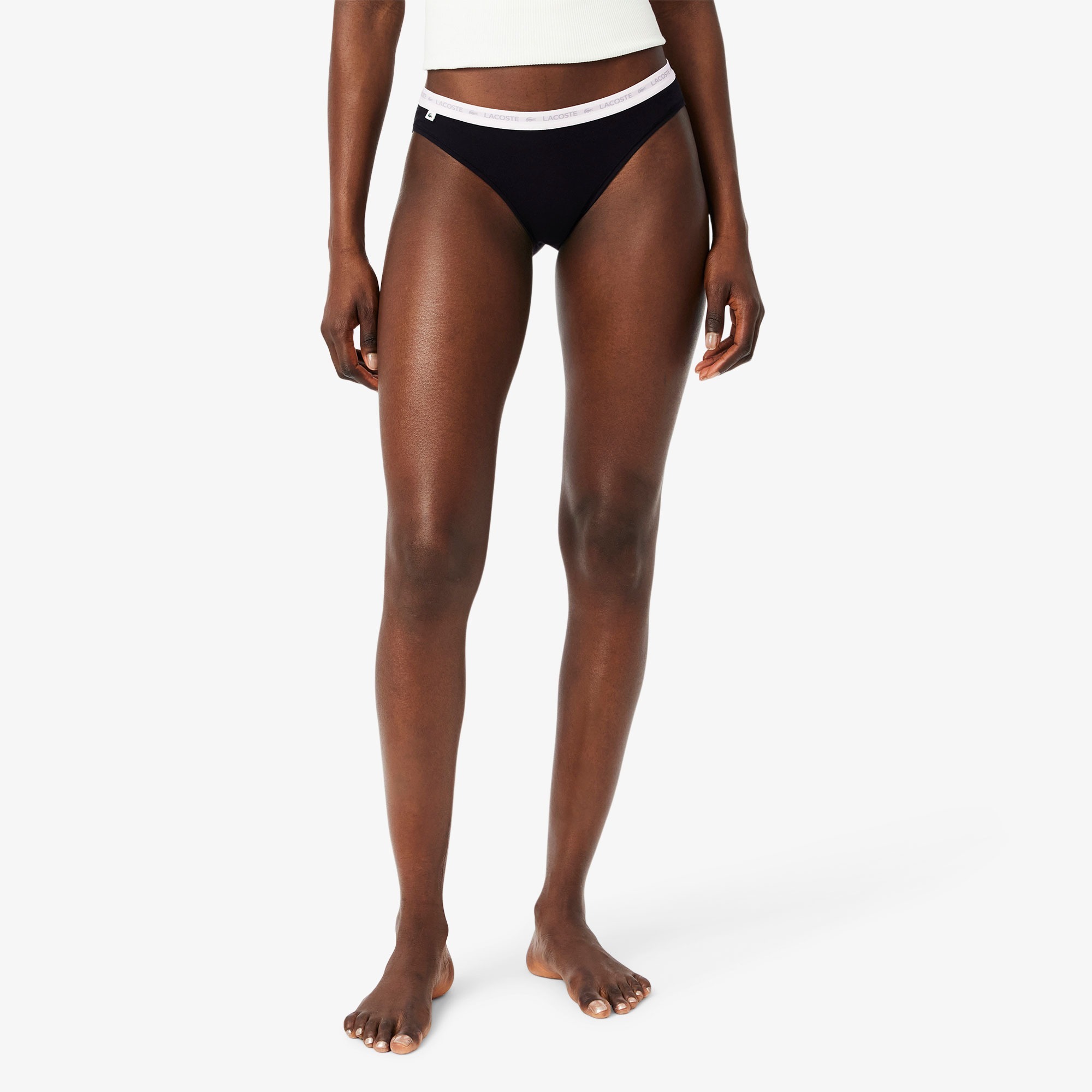 Труси-сліпи жіночі Lacoste 8F1338031 L 3 шт. чорний-антрацитфото5