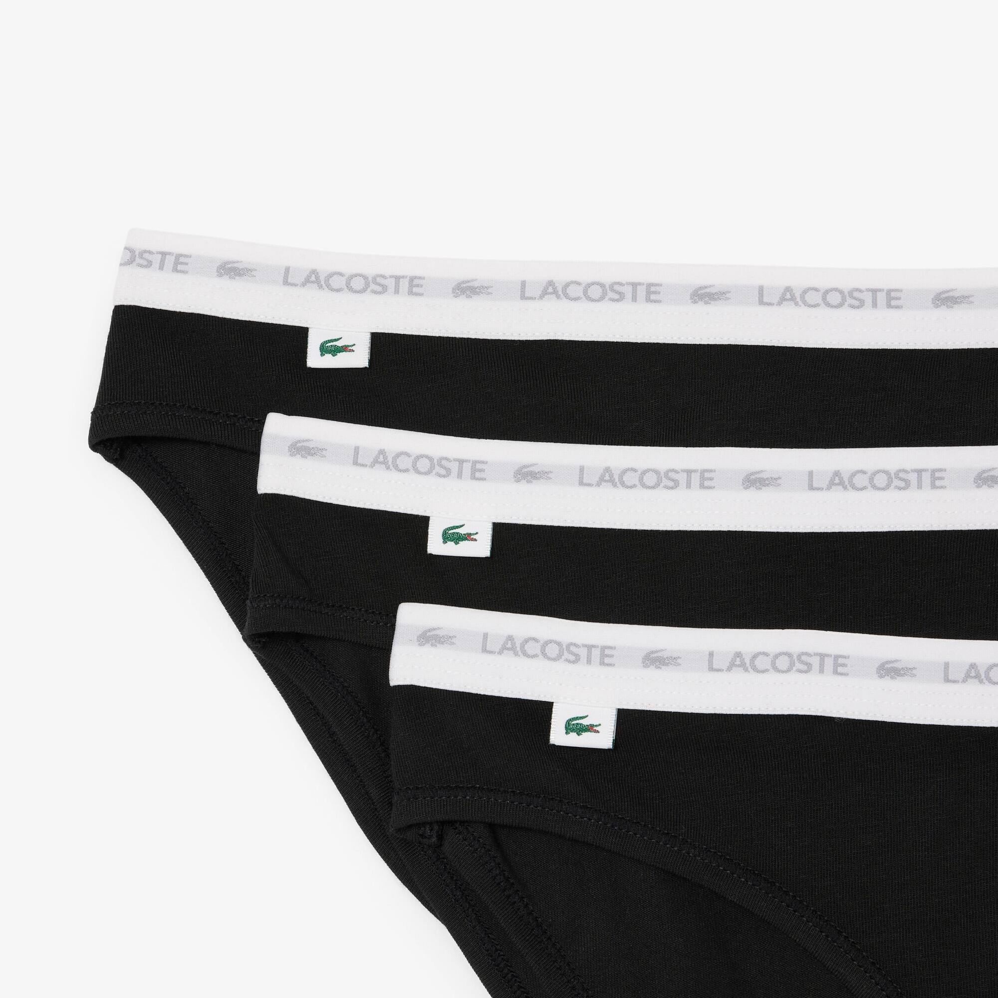 Труси-сліпи жіночі Lacoste 8F1338031 L 3 шт. чорний-антрацитфото7