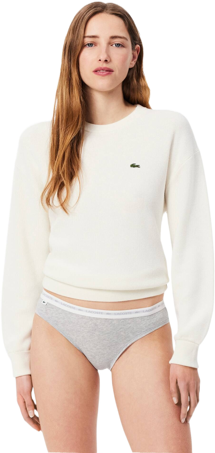 Жіночі труси-сліпи Lacoste 8F1338NUA L 3 шт. чорний/білий/сірийфото2