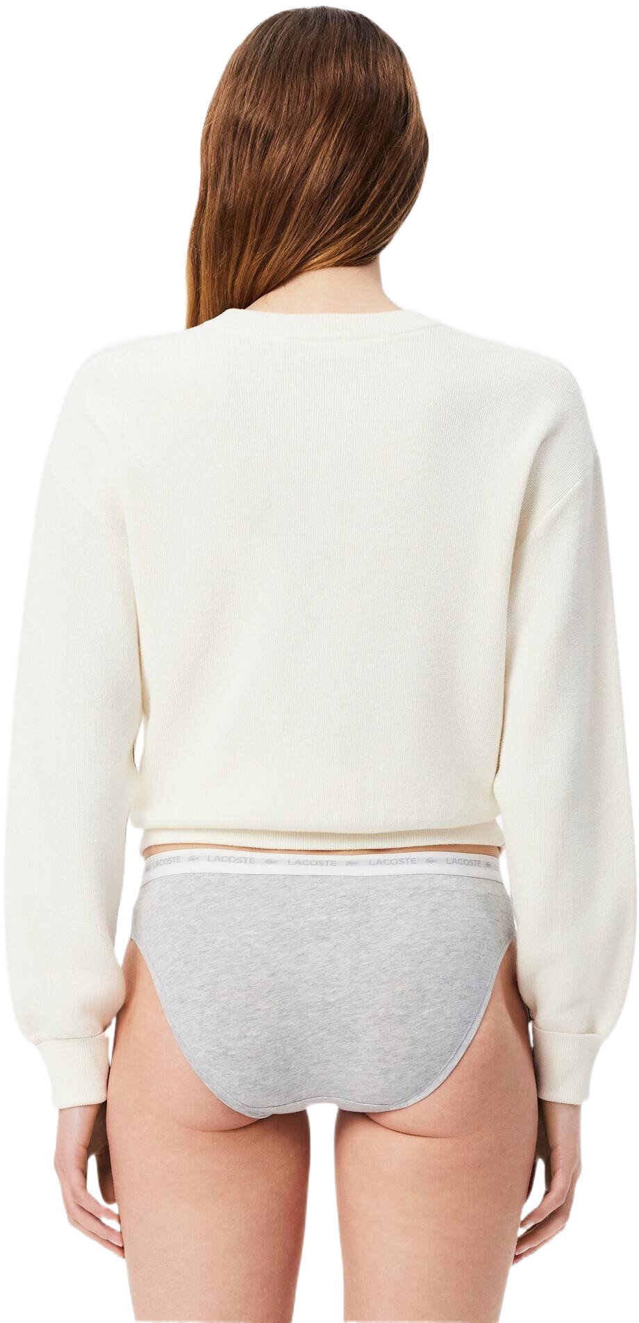 Жіночі труси-сліпи Lacoste 8F1338NUA L 3 шт. чорний/білий/сірийфото3