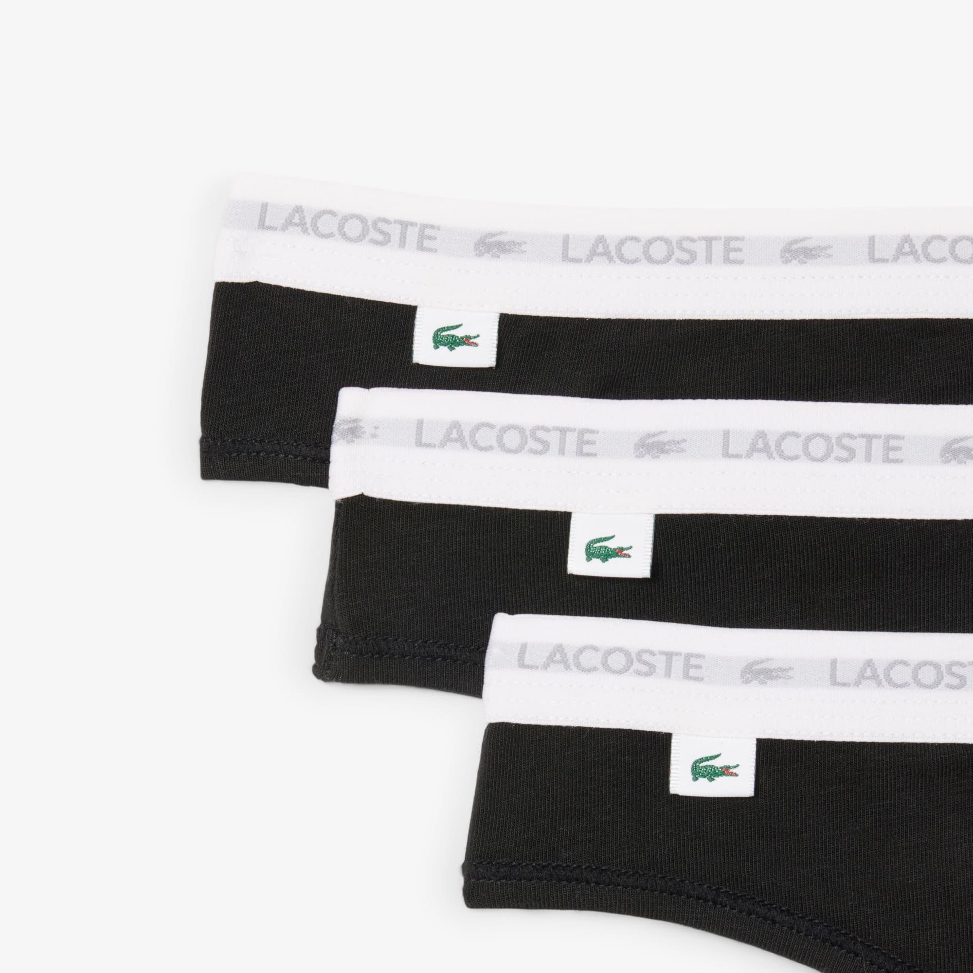 Женские трусы-стринги Lacoste 8F1341031 L 3 шт. черный-антрацит фото 7