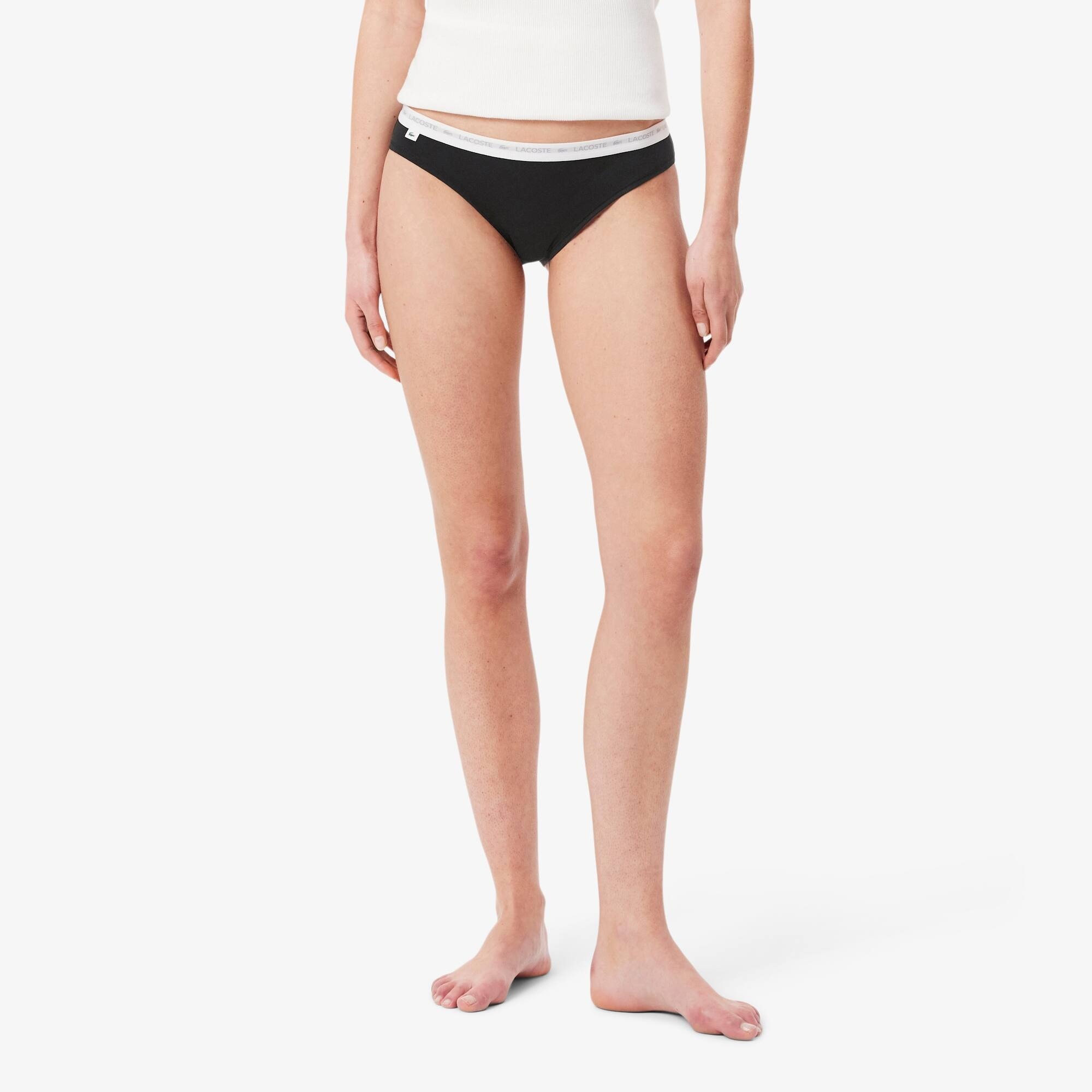 Женские трусы-стринги Lacoste 8F1341031 L 3 шт. черный-антрацит фото 5