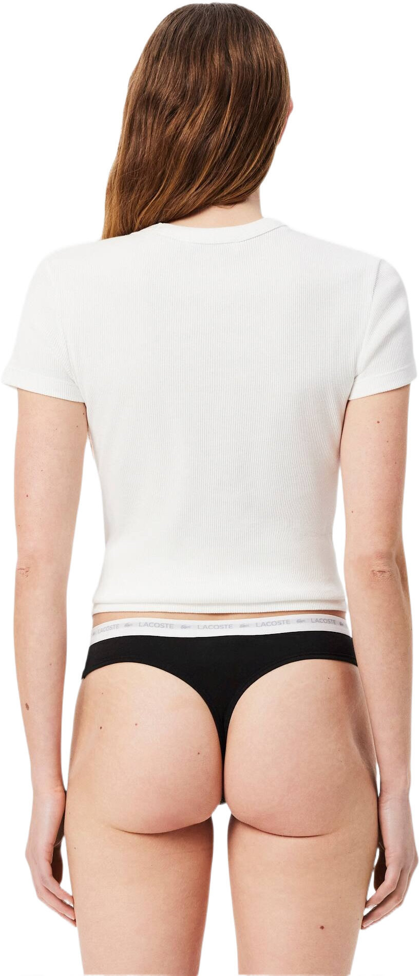 Женские трусы-стринги Lacoste 8F1341031 L 3 шт. черный-антрацит фото 3