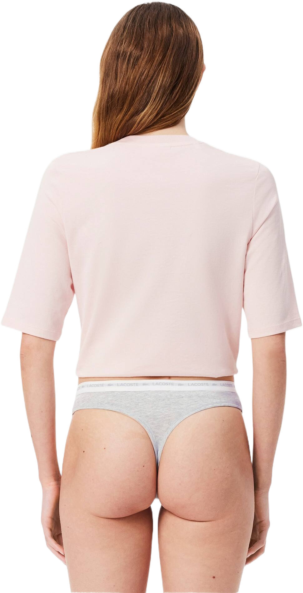 Женские трусы-стринги Lacoste 8F1341NUA M 3 шт. белые/черные/серые фото 3