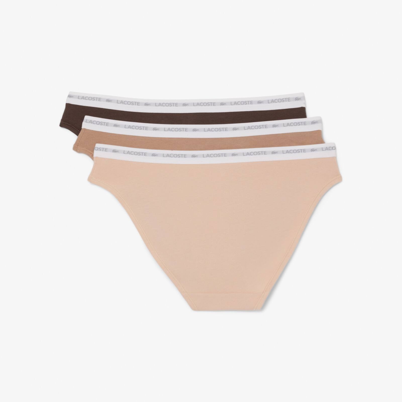 Жіночі труси-сліпи Lacoste 8F1338I87 S 3 шт. нюдові/бежеві/коричневіфото8