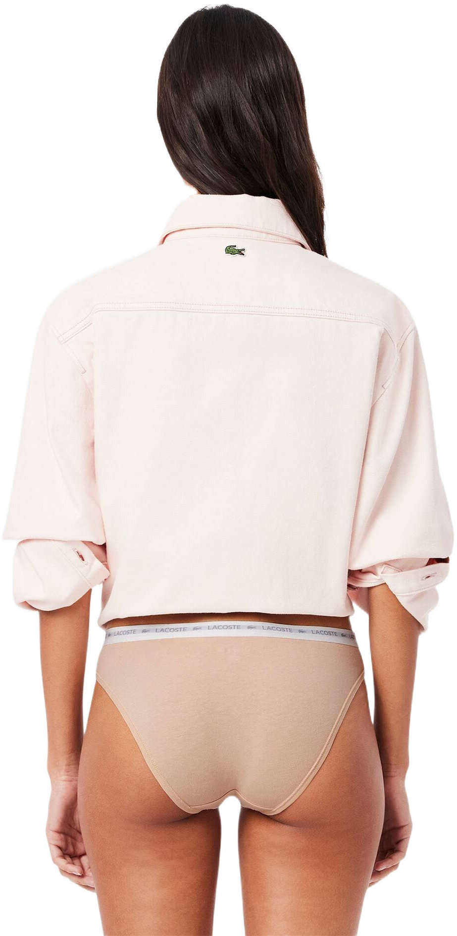 Жіночі труси-сліпи Lacoste 8F1338I87 S 3 шт. нюдові/бежеві/коричневіфото3