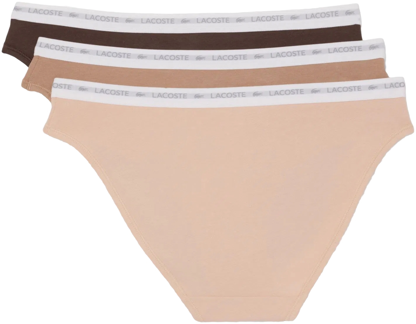 Трусы-слипы женские Lacoste 8F1338I87 S 3 шт. бежевые/светло-коричневые/коричневые фото 