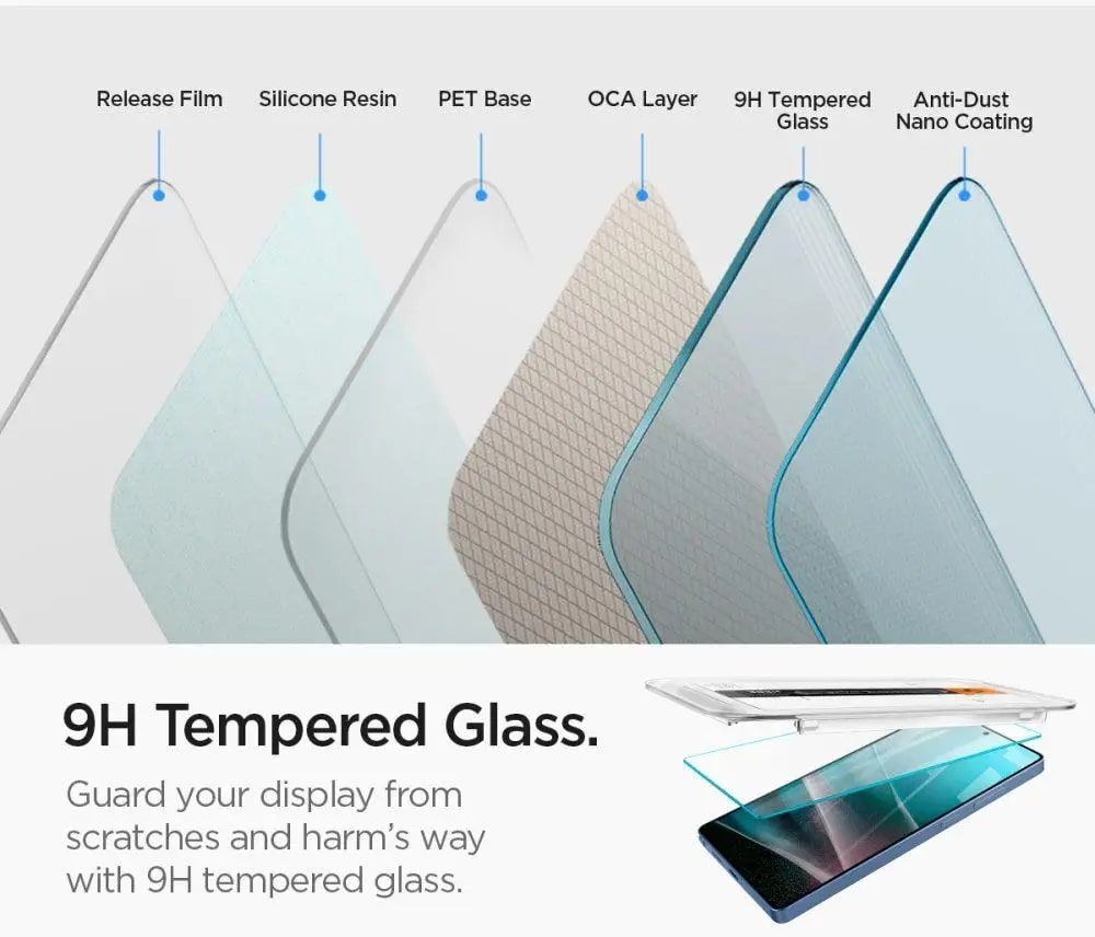 Защитное стекло Spigen для Samsung Galaxy S25 Ultra tR EZ Fit HD, (2 Pack) (AGL09082) фото 7