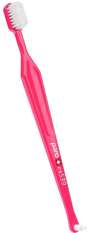 Зубная щетка Paro Toothbrush exS39 монопучковая полиэтиленовая упаковка розовая фото 2
