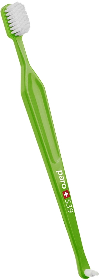 Зубна щітка Paro Toothbrush S39 монопучкова поліетиленова упаковка салатовафото2