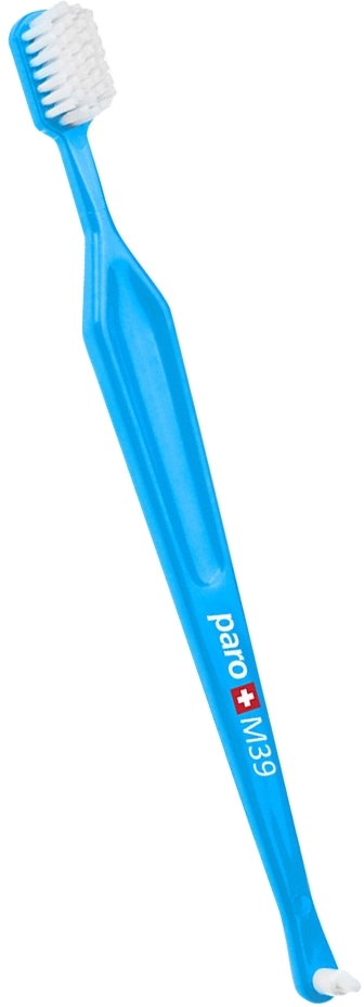Зубна щітка Paro Toothbrush M39 монопучкова поліетиленова упаковка блакитнафото2