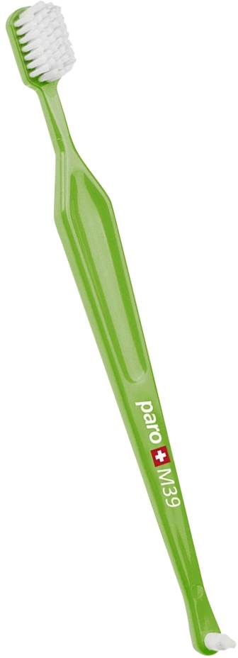 Зубна щітка Paro Toothbrush M39 монопучкова поліетиленова упаковка салатовафото2