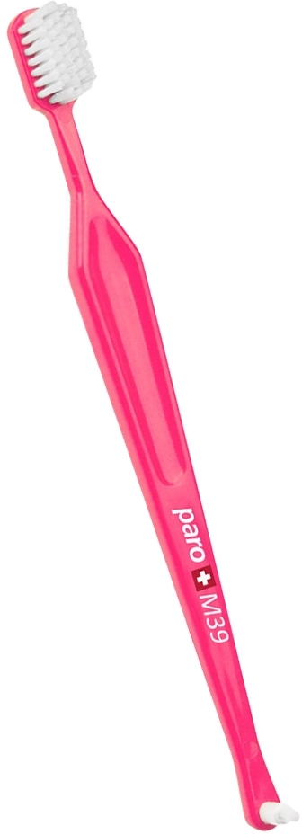 Зубна щітка Paro Toothbrush M39 монопучкова поліетиленова упаковка рожевафото2