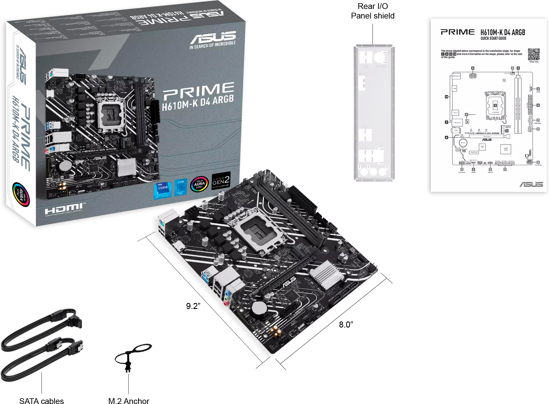 Материнcкая плата ASUS PRIME H610M-K D4 ARGB (90MB1HN0-M0EAY0) фото 