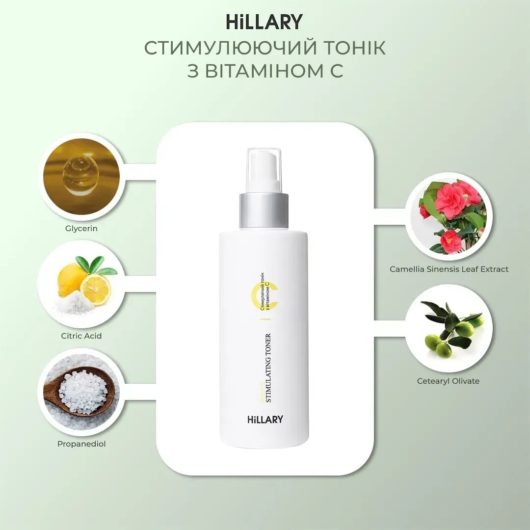 Стимулирующий тоник Hillary Vitamin C Stimulating Toner с витамином С 200 мл фото 2