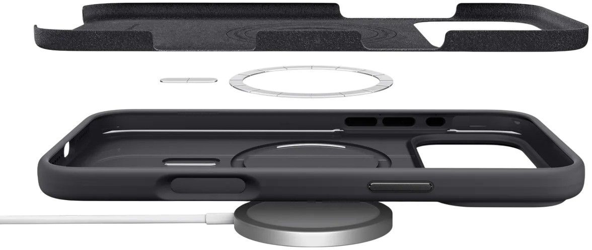 Чохол Spigen для Apple iPhone 17 Pro, Silicone Fit MagFit, Black (ACS10335)фото9