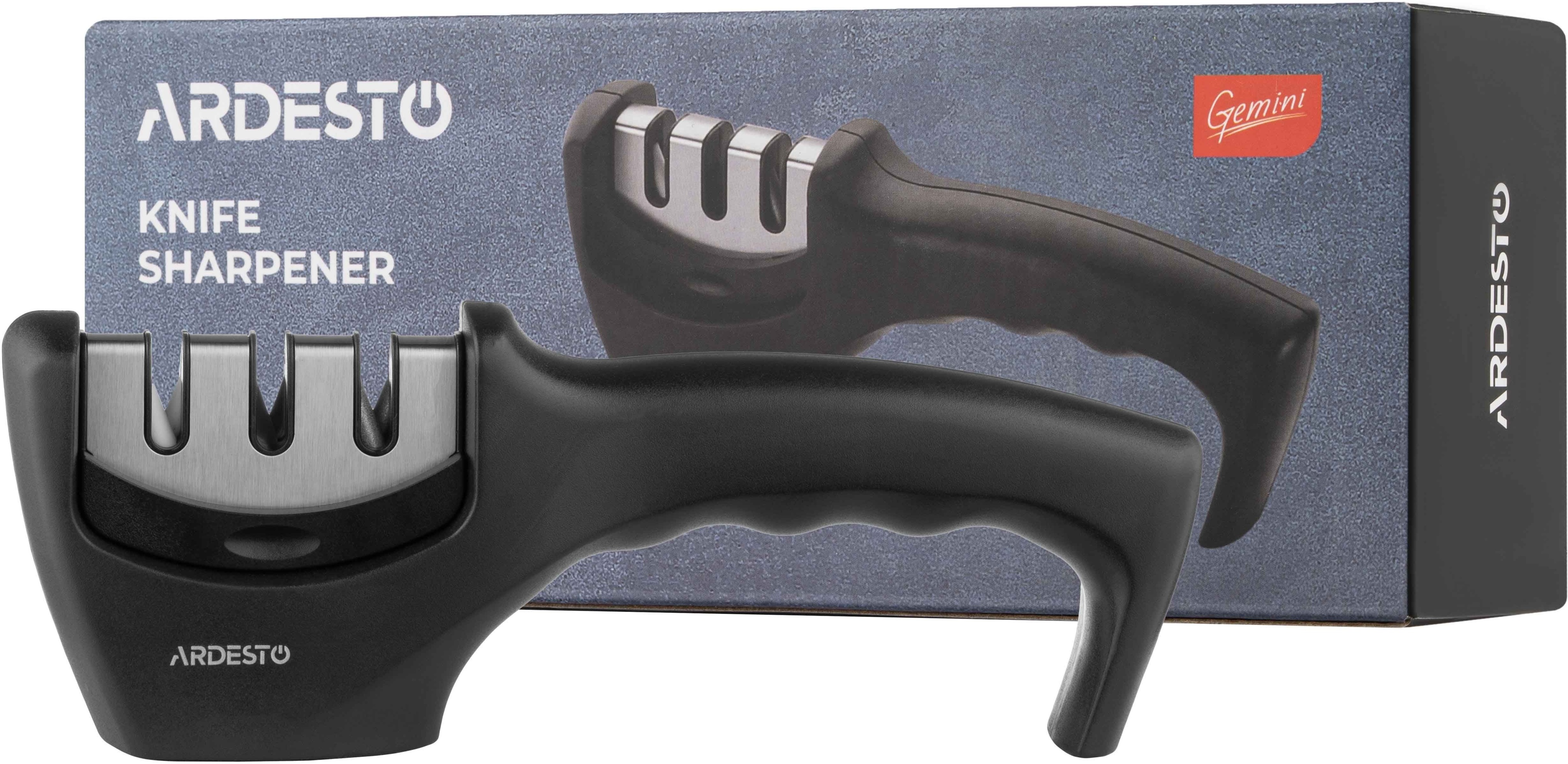 Точилка для ножів ARDESTO Gemini, 20.5x5.5x7.5см, вольфрамовий сплав, пластик, чорний (AR1920BS)фото4