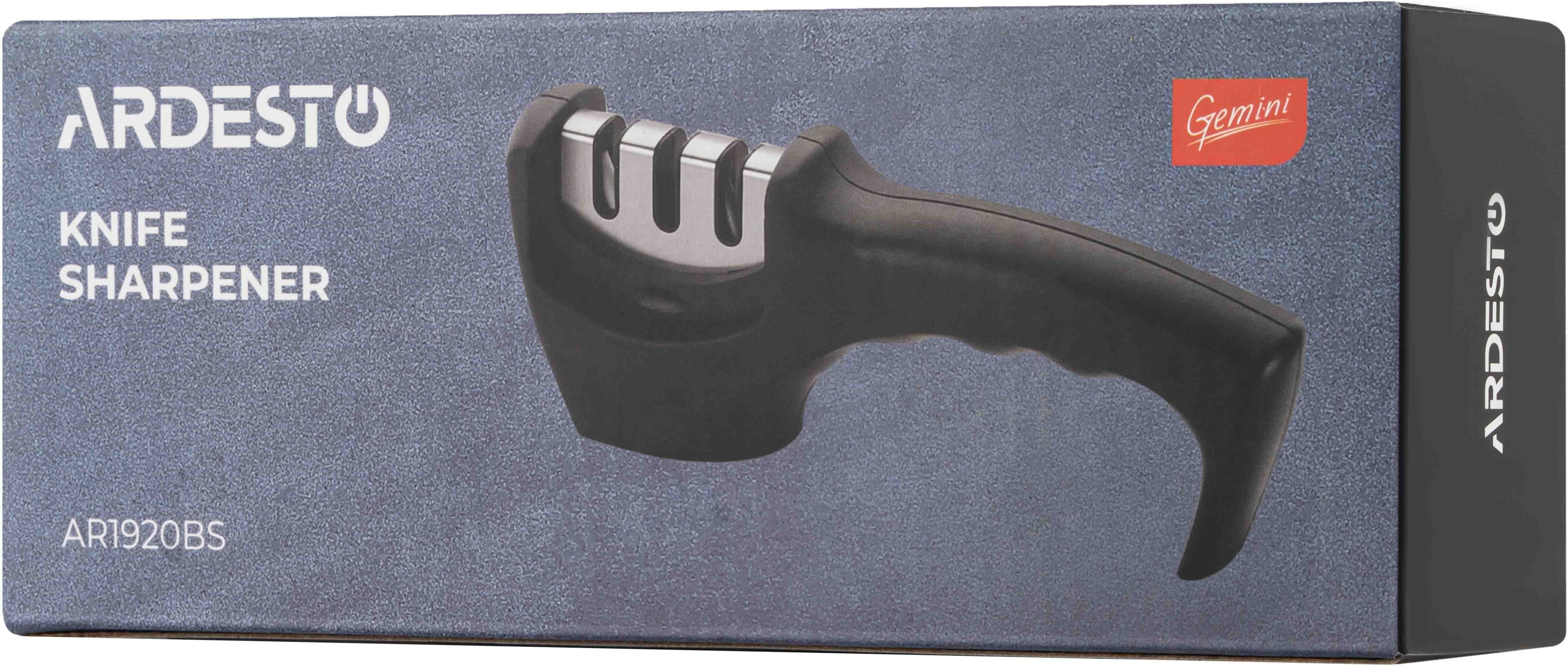 Точилка для ножів ARDESTO Gemini, 20.5x5.5x7.5см, вольфрамовий сплав, пластик, чорний (AR1920BS)фото5