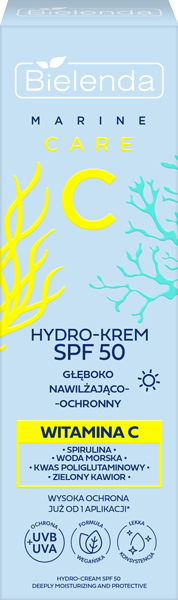Гідро-крем Bielenda C Marine Care глибоко зволожуючий та захисний SPF50 40 млфото