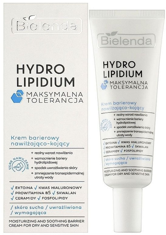 Крем бар'єрний Bielenda Hydro Lipidium Maximum Tolerance зволожуючий та заспокійливий 50 млфото2