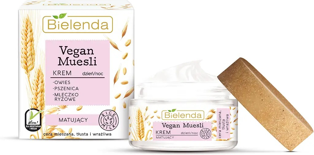 Крем для лица матовый Bielenda Vegan Muesli овес + пшеница + рисовое молоко 50 мл фото 3