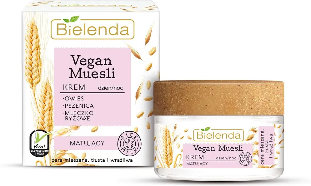 Крем для лица матовый Bielenda Vegan Muesli овес + пшеница + рисовое молоко 50 мл фото 4